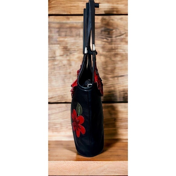 Y2K Isabella Fiore Leather Floral Applique Shoulder/Handbag - Picture 4 of 9